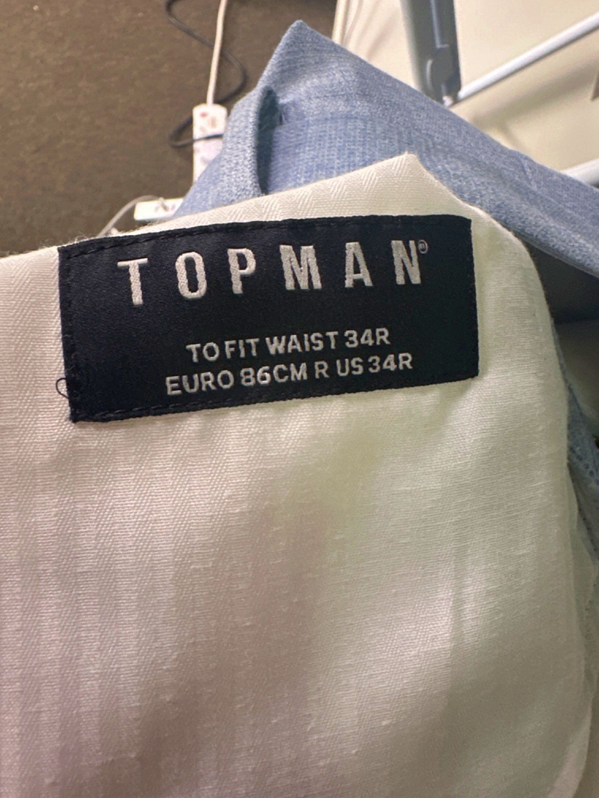 Topman Light Blue Buckinghamshire Trouser UK 34R