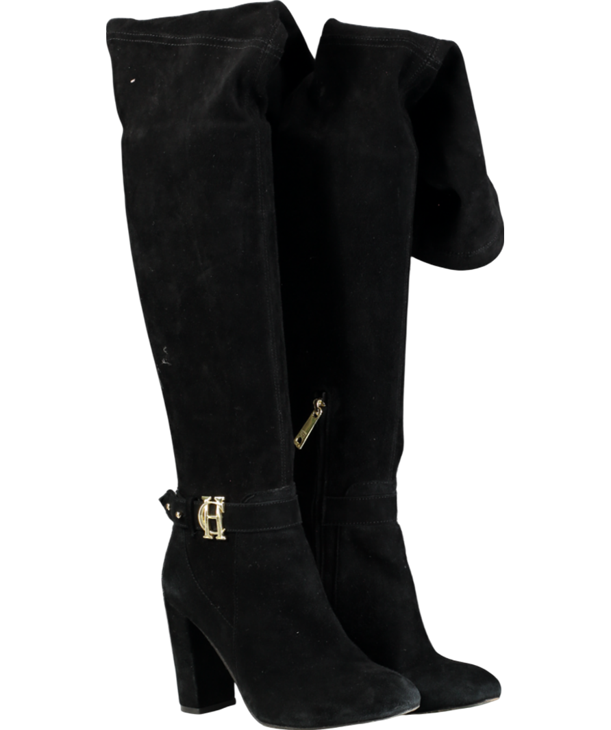 Holland Cooper Black Sloane Over The Knee Boots UK 4 EU 37 👠