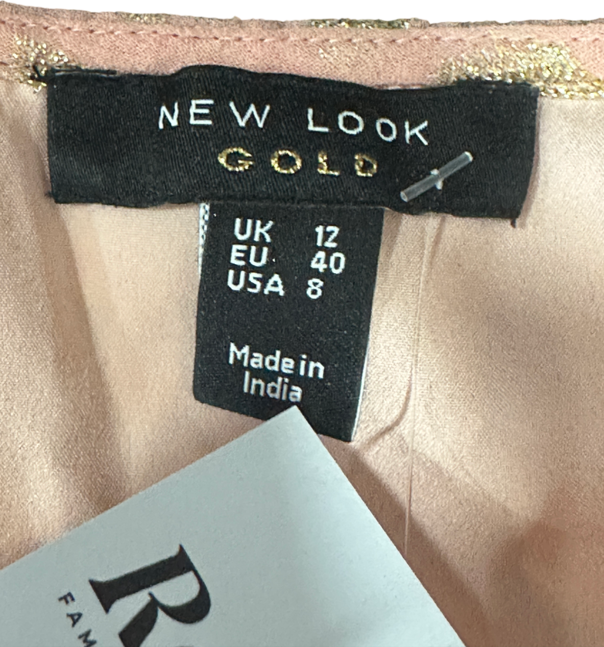 New Look Pink Gold Floral Maxi Dress UK 12