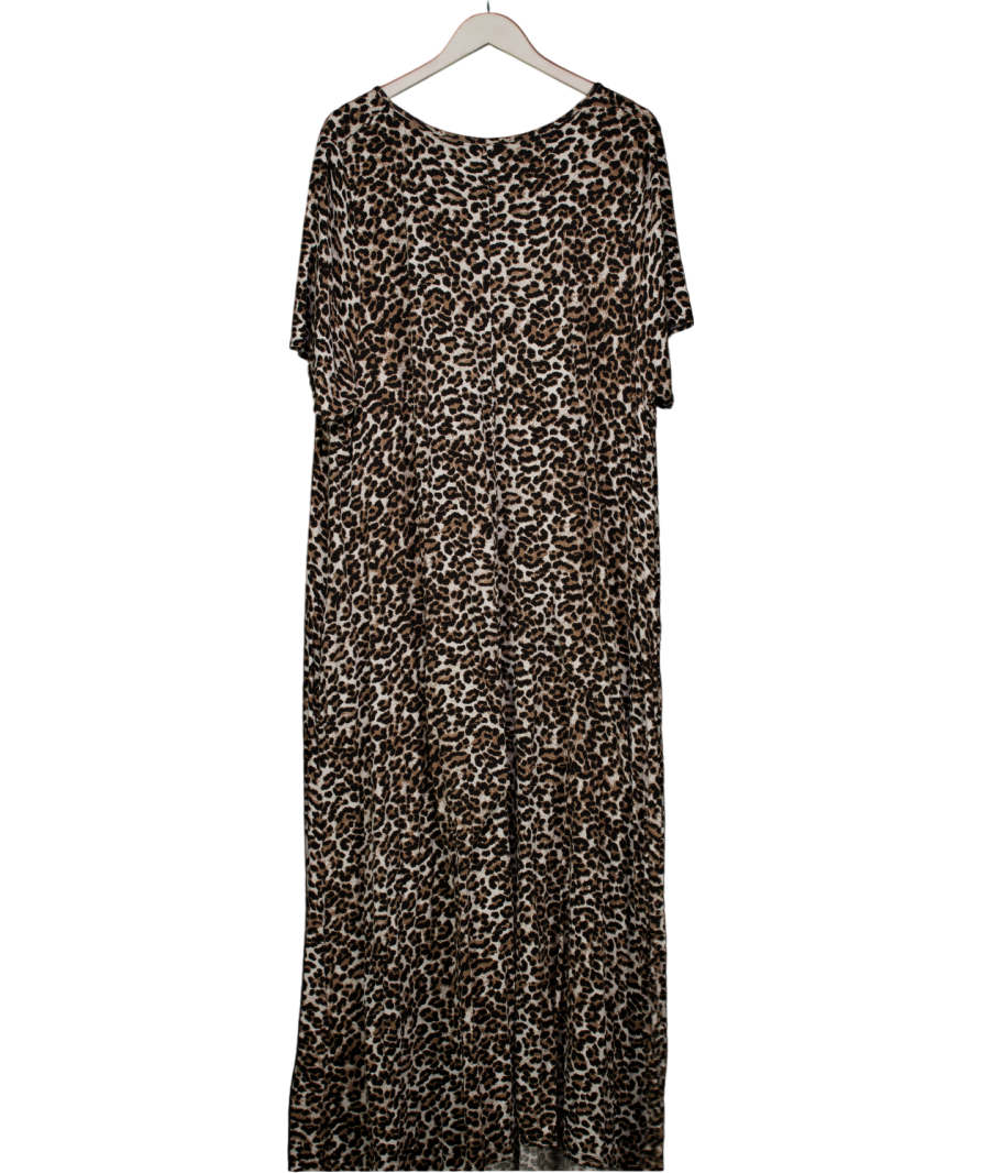 Yours Brown Leopard Short Sleeve Maxi Dress UK 26