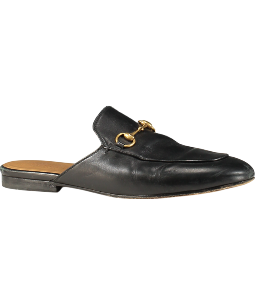 GUCCI Black Princetown Horsebit Backless Loafers  UK 5.5 EU 38.5 👠