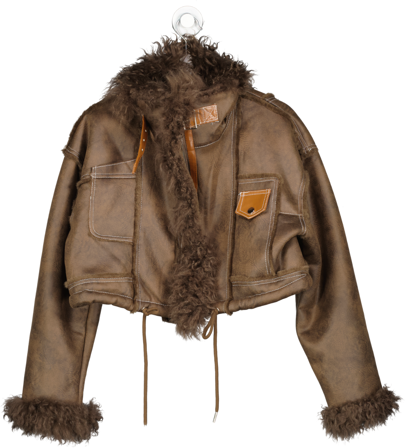 Ipekyol Brown Kahverengi Fur Jacket UK 12