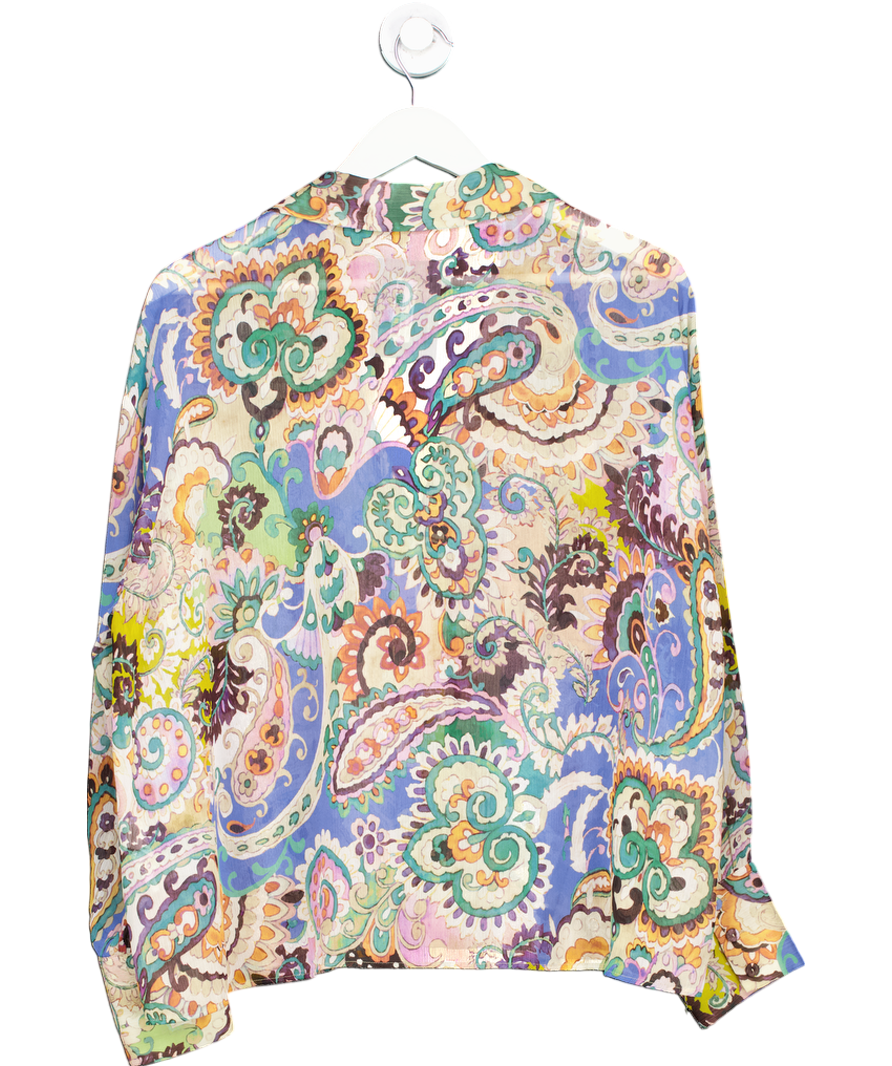 ZARA Multicoloured Semi-sheer Paisley Print Shirt UK XL