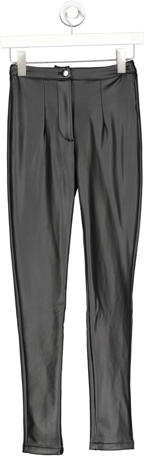 Fashion Nova Black Carina Faux Leather High Rise Pants BNWT UK XS