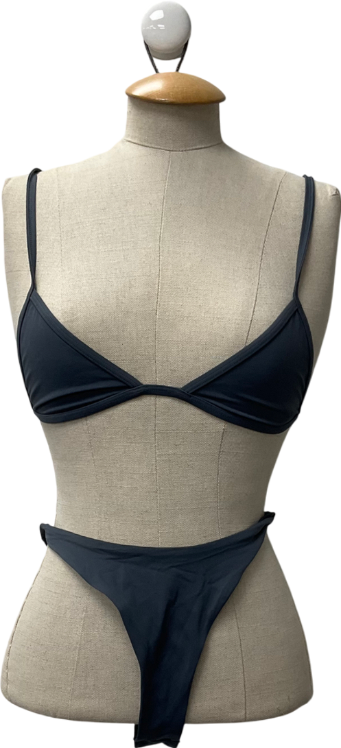 Weekday Blue Minimal Pullover Bikini Top & Scoop Bikini Bottoms UK XS