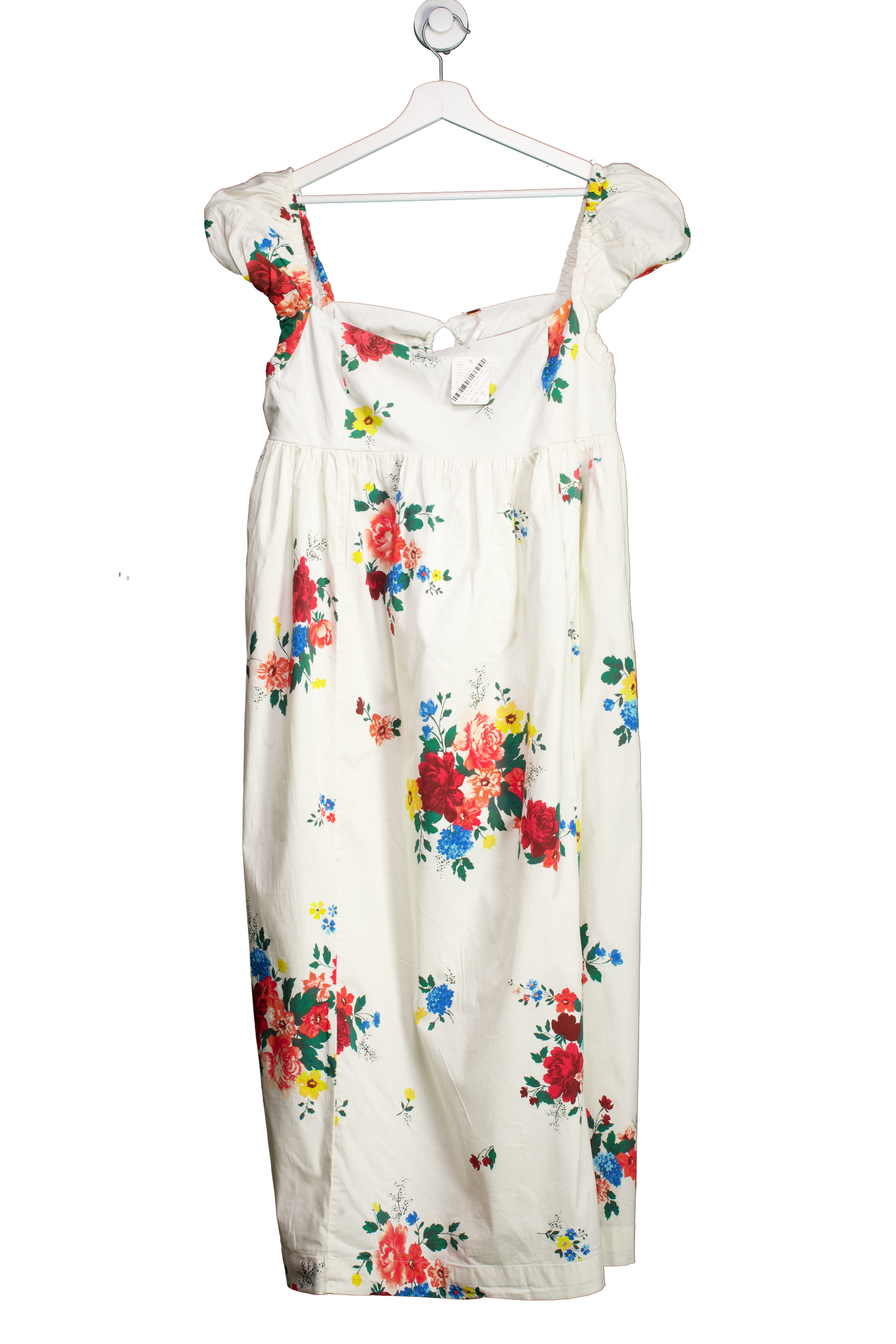 Free People Cream Linda Lou Poplin Maxi Dress UK M