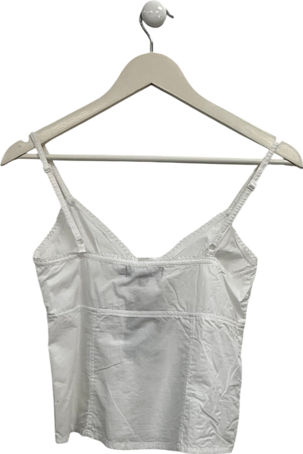 Motelrocks White Jepuni Poplin Cami UK XS