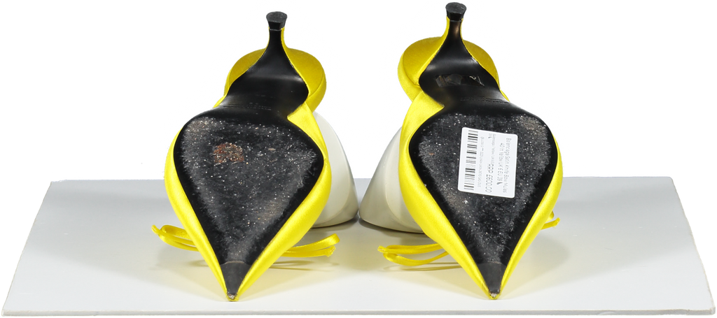 Balenciaga Satin Knife Bow Mules 40 In Yellow UK 6 EU 39 👠