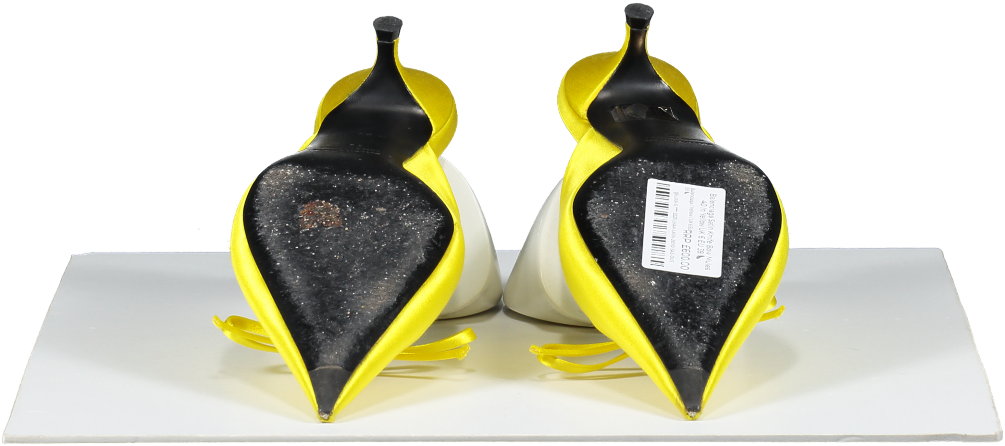 Balenciaga Satin Knife Bow Mules 40 In Yellow UK 6 EU 39 👠