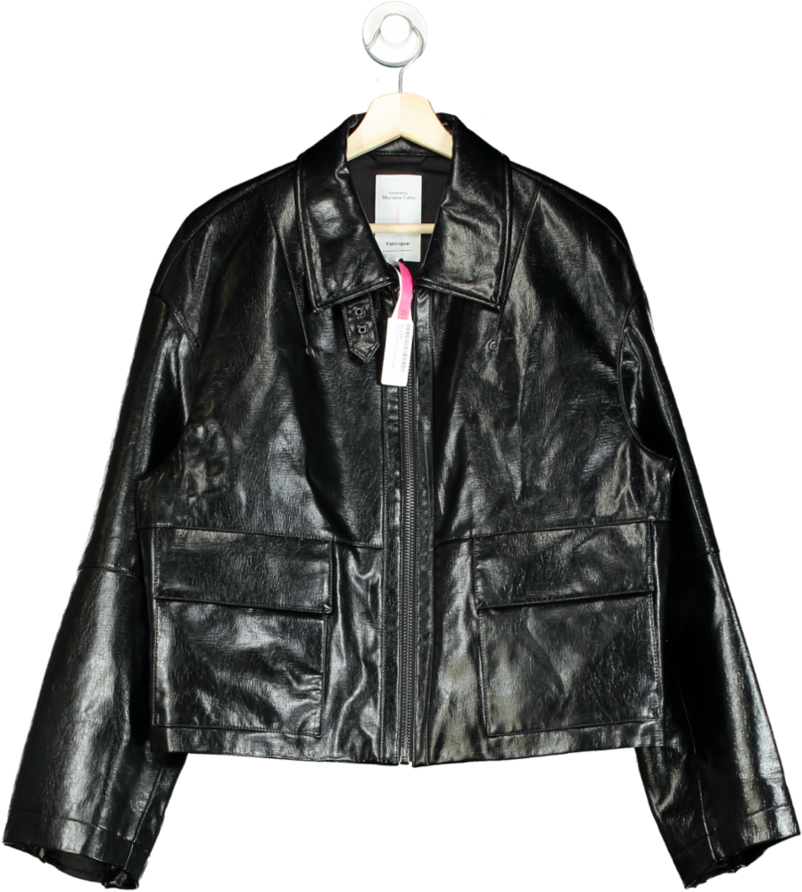 Fabrique Black Leather Jacket UK M