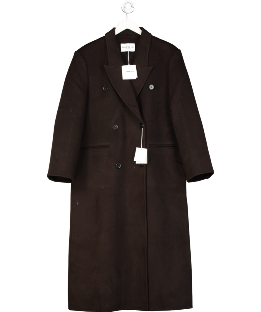 Marcela Brown Wool Maxi Coat UK S