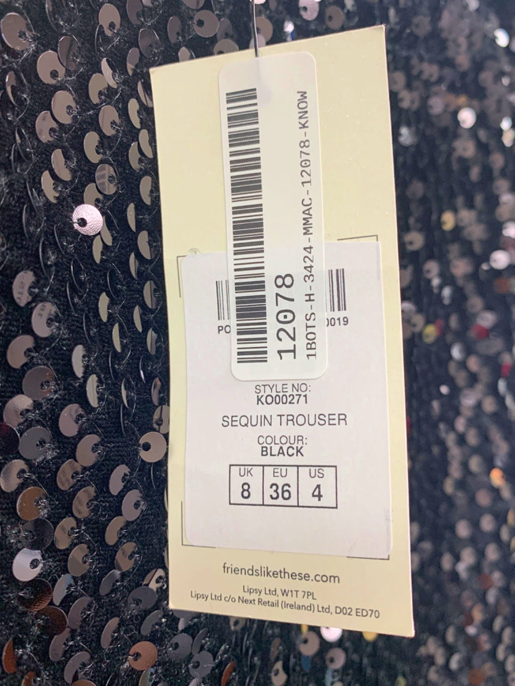 Friends Like These Millie Mackintosh Black Sequin Trouser UK 8
