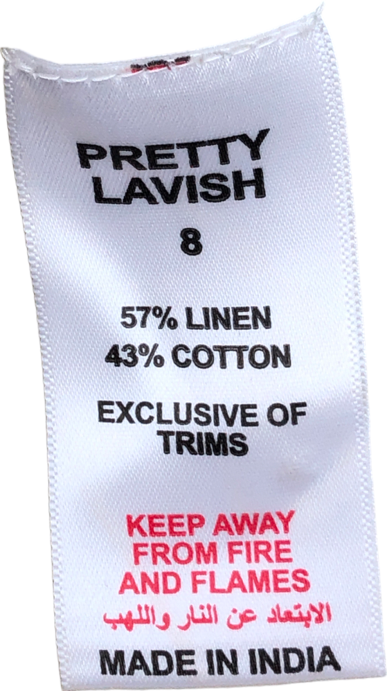 PRETTY LAVISH Green Bryony Boxy Linen Top UK 8