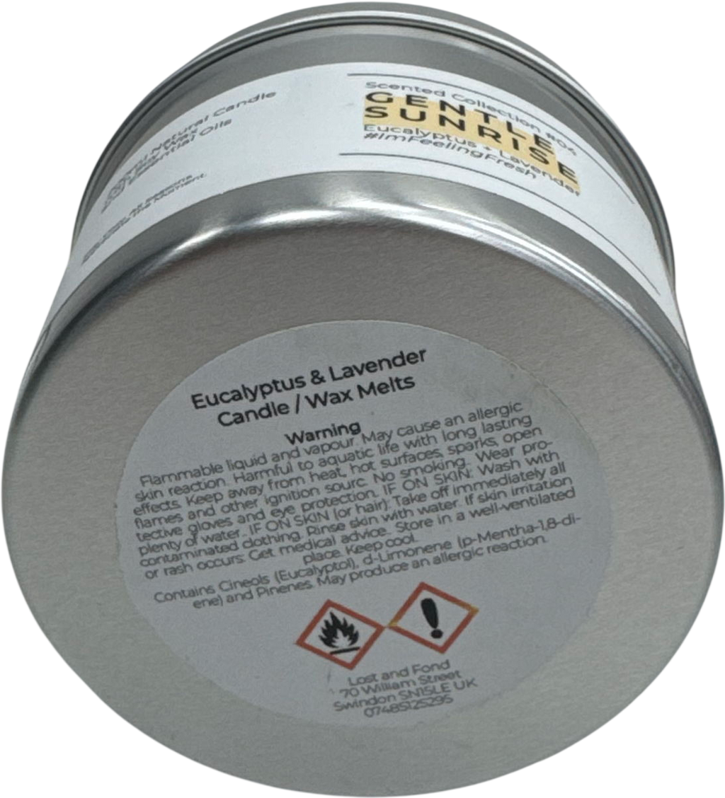 Lost + Fond White Gentle Sunrise. Eucalyptus Essential Oil Lavender Soy Candle One Size