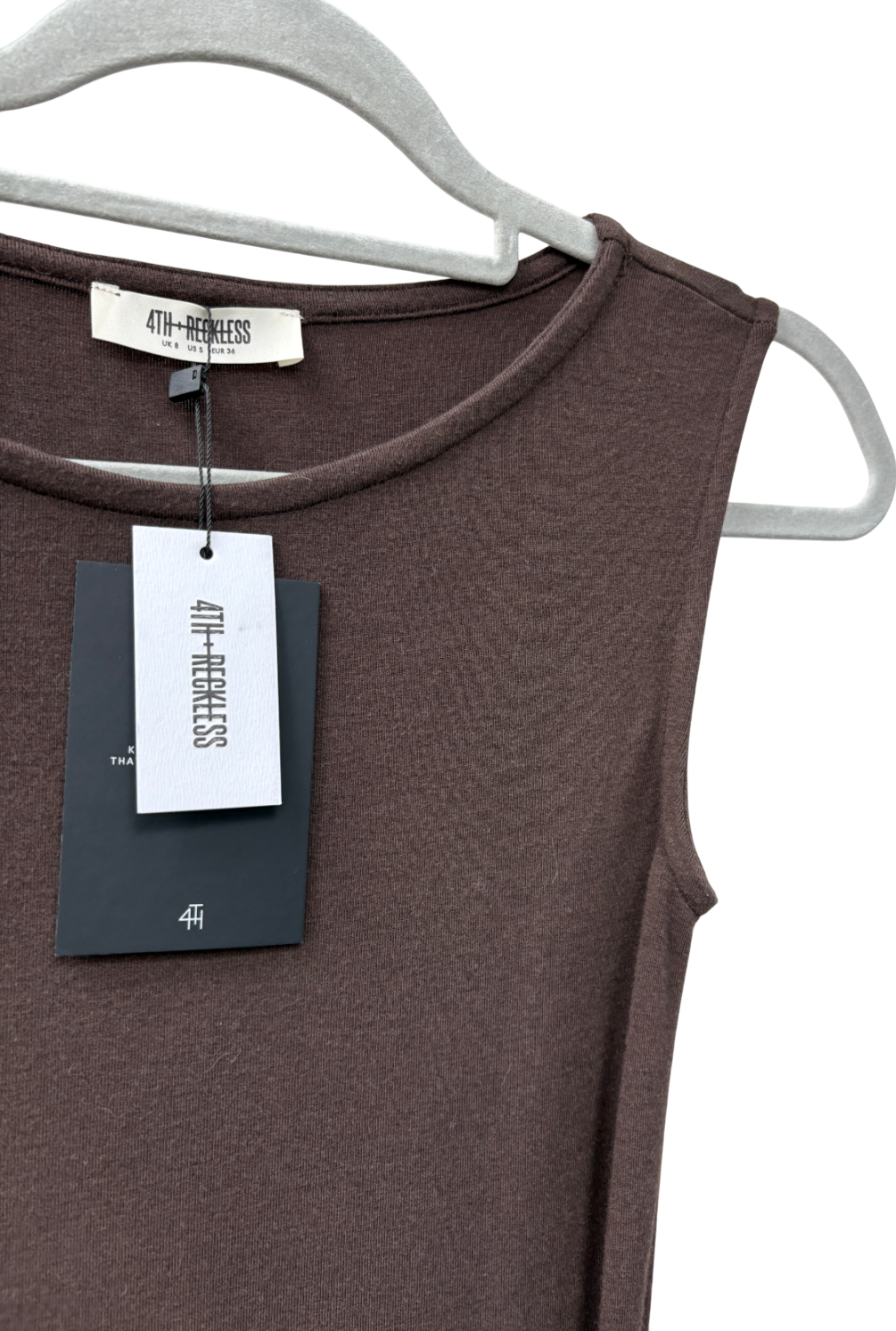 4th & Reckless Brown Nia Maxi Dress UK 8