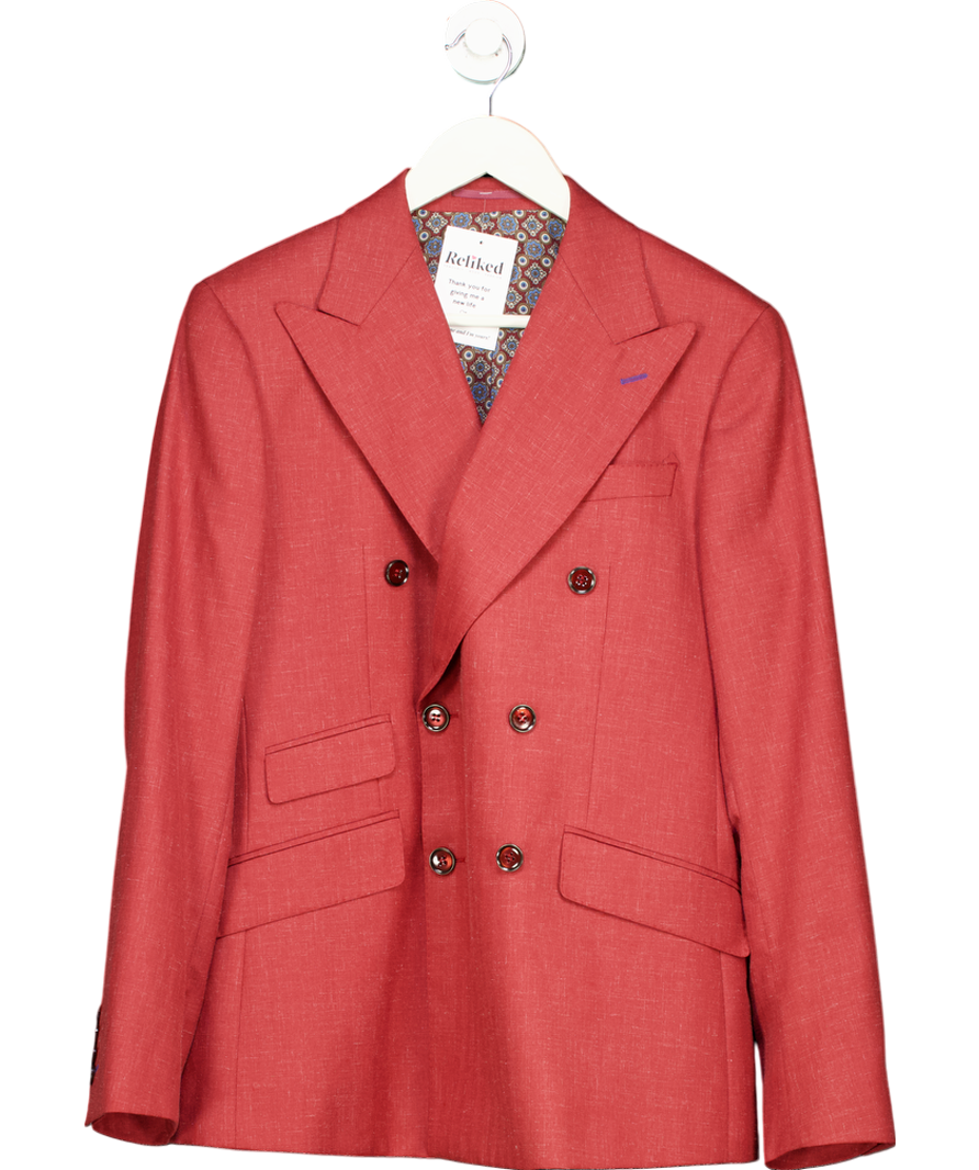 Zebel Red Double Breasted Wool Jacket UK 40" CHEST