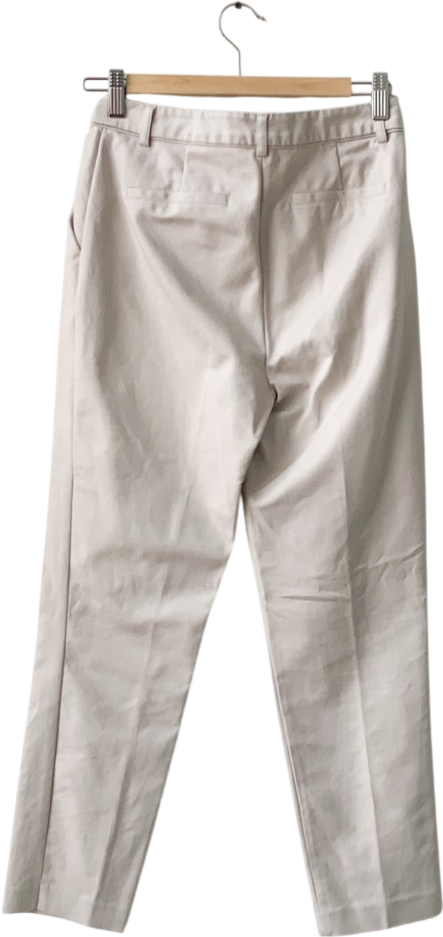 Mint Velvet Beige Tailored Tapered Leg Cigarette Trousers UK 8