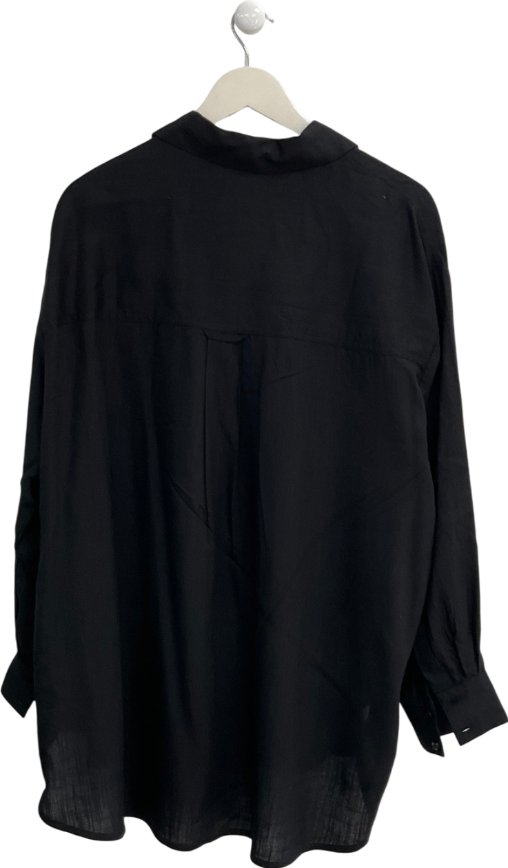 SimplyBe Black Linen Look Shirt UK 18