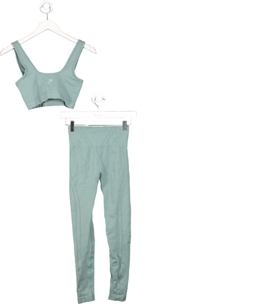 gymshark Green 2-piece Crop Top And Activewear Leggings UK XS/S