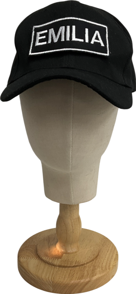Poan Black Emilia Embroidered Baseball Cap One Size