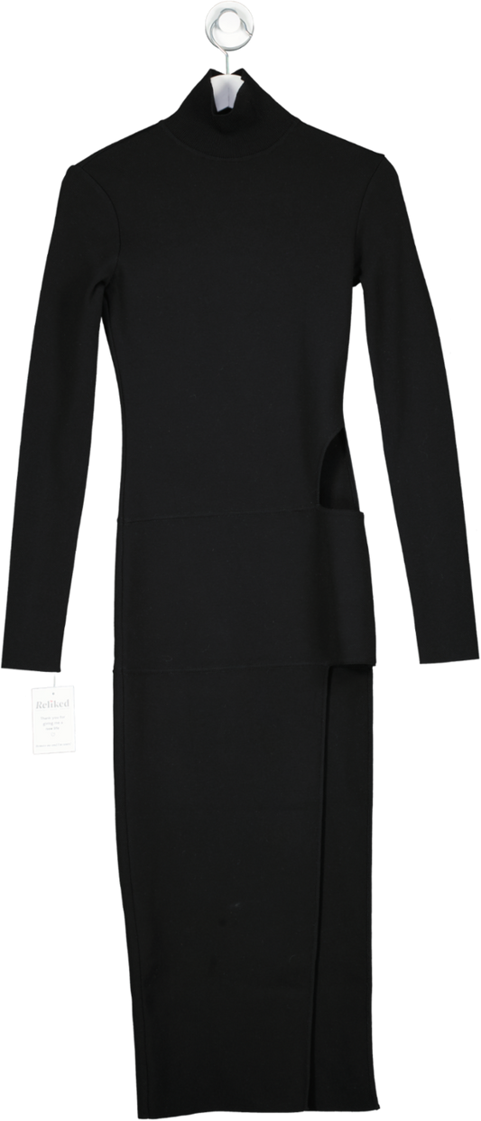 Zeynep Arcay Black Asymmetric Knit Midi Dress BNWT UK 6