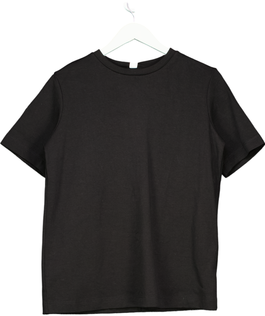 Next Black Heavyweight Short Sleeve Crew Neck T-shirt UK 10