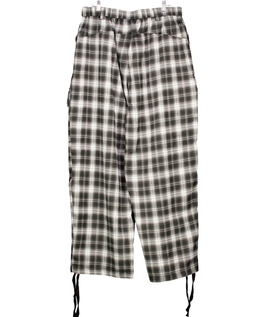 ASOS Black Baggy Trousers In Grey Shadow Check UK XL