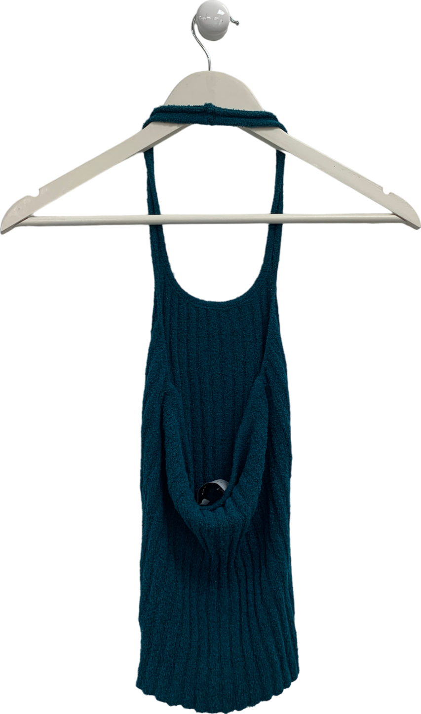 Caro Luna Blue Knitted Top With Side Opening UK S