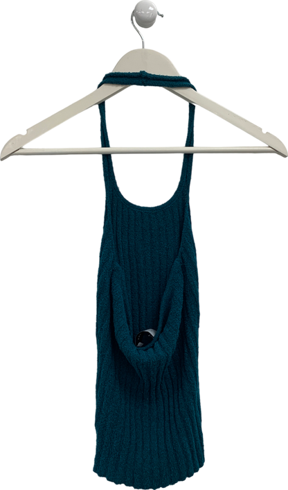 Caro Luna Blue Knitted Top With Side Opening UK S