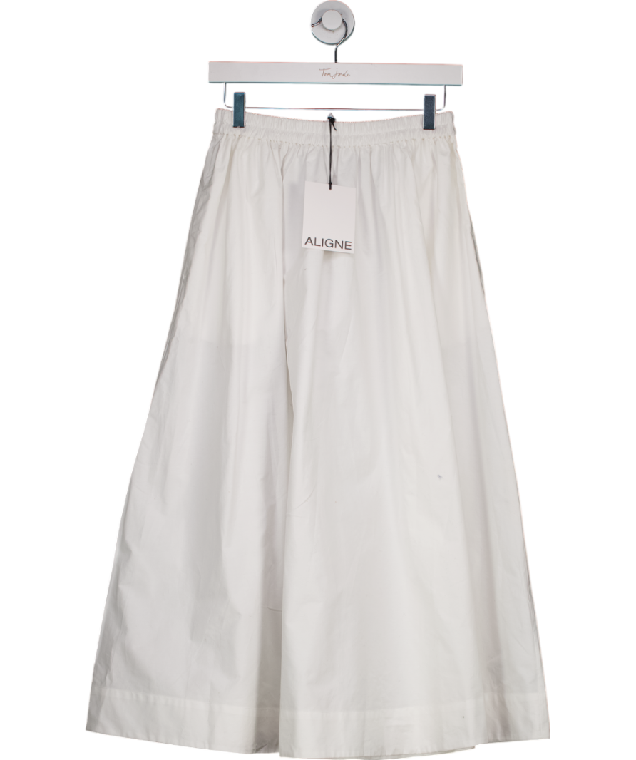 Aligne White Natalle Elasticated Waist Skirt UK 8