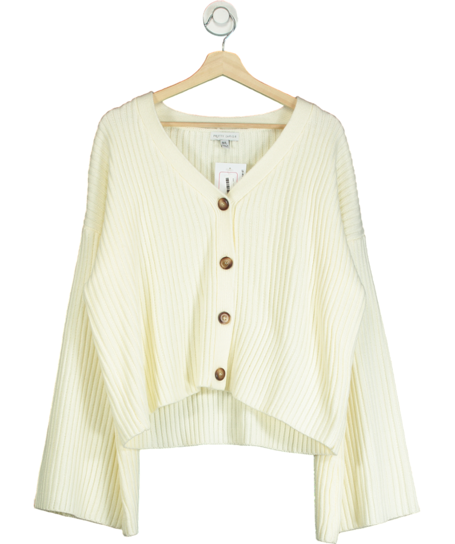 PRETTY LAVISH Cream Autumn Knit Cardigan UK M/L