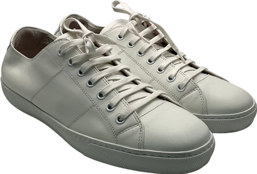 BOSS White Lace Up Leather Trainers UK 6 EU 39 👠