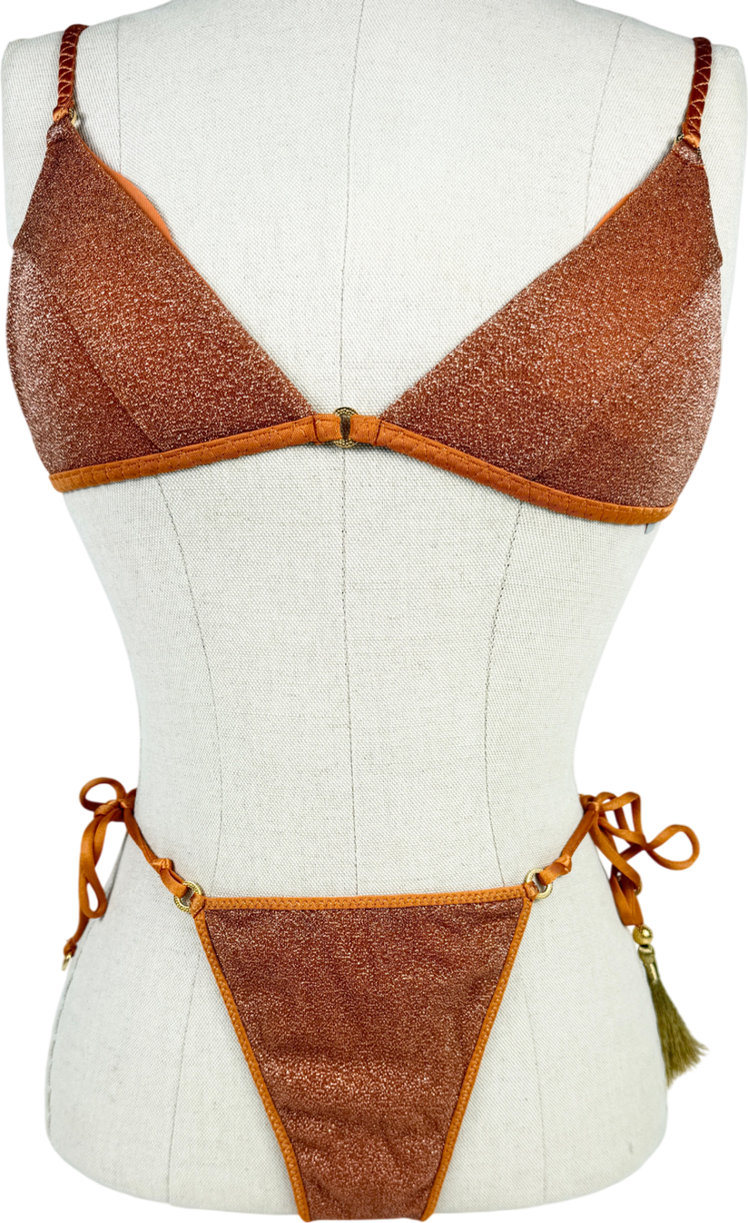 Hanne bloch Orange Glitter Bikini UK S