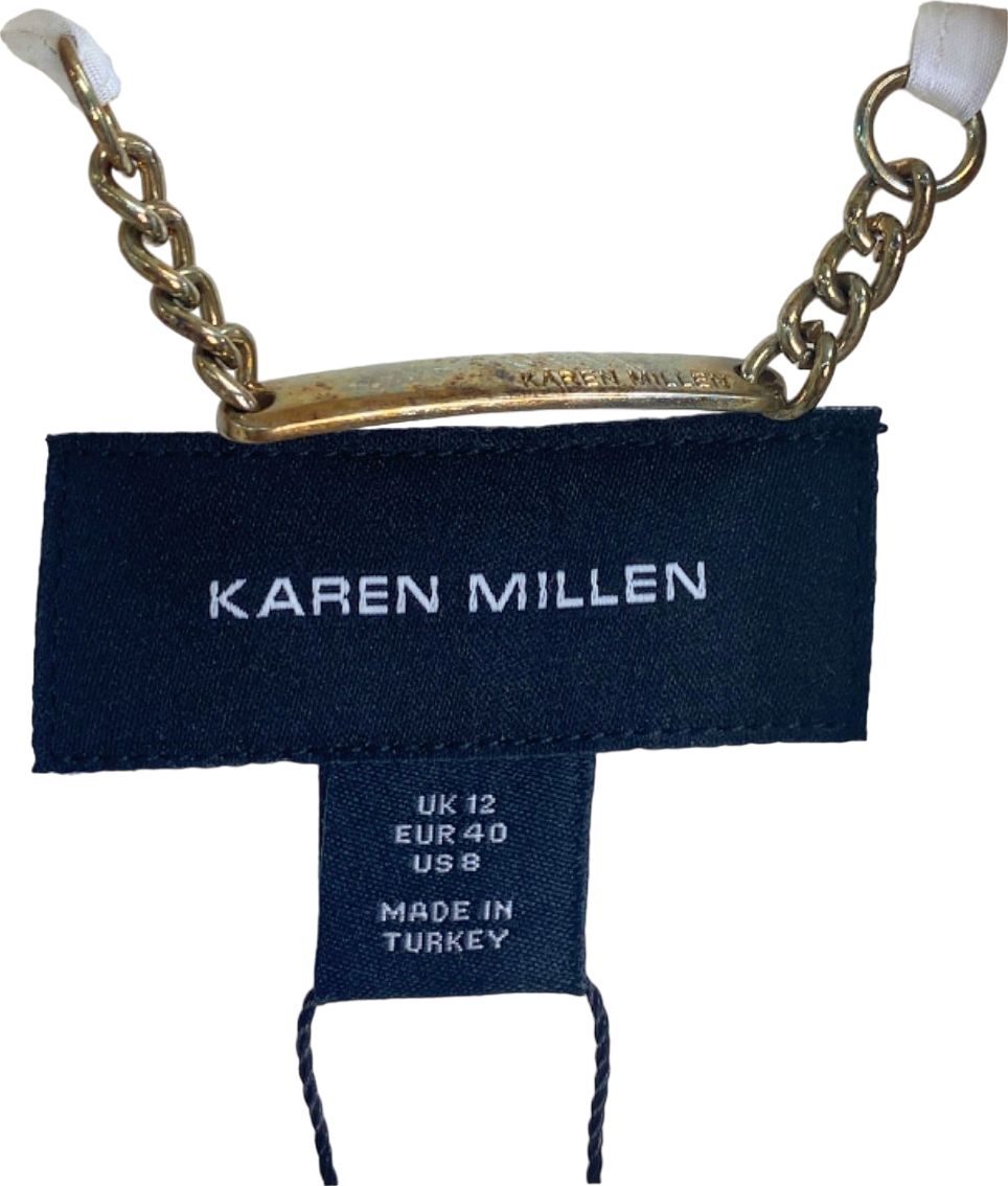Karen Millen Ivory Italian Virgin Wool Fitted Coat UK 12