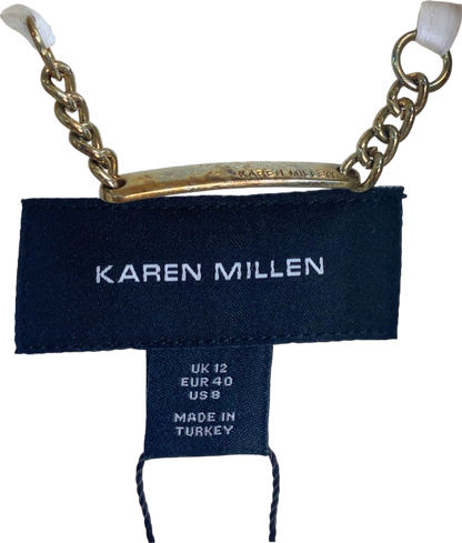 Karen Millen Ivory Italian Virgin Wool Fitted Coat UK 12