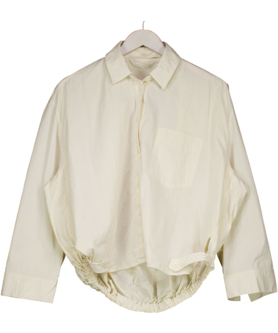 ZARA Cream Zw Collection Pocket Shirt UK M