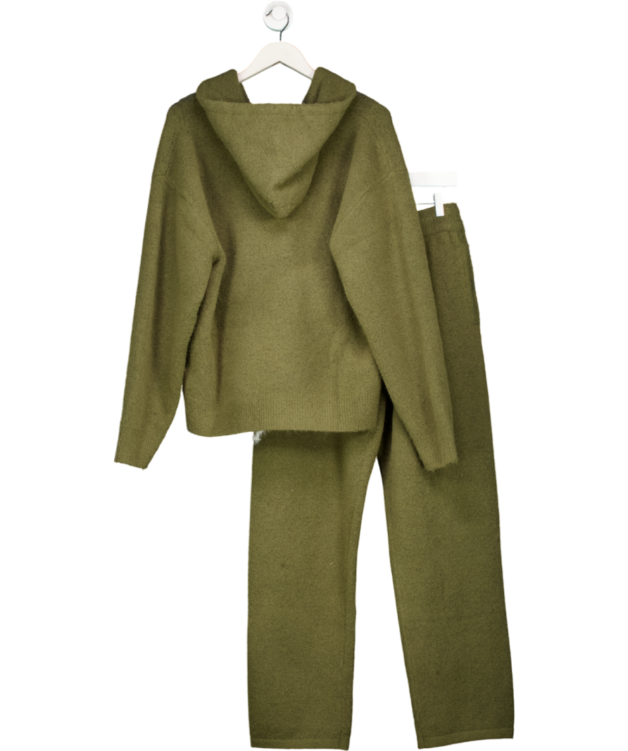 The Couture Club Green Fluffy Knit Zip Through Hoodie And Joggers UK S