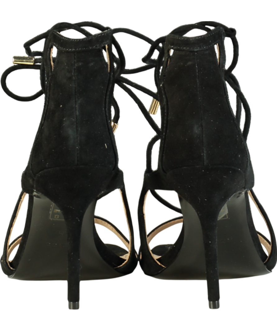 REISS Black Kate Leather Strappy High Heel Sandals UK 8 EU 41 👠