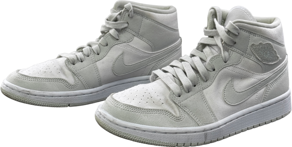 Nike Jordan 1 White /mid Spruce Aura Canvas High Top Trainers UK 5 EU 38 👠