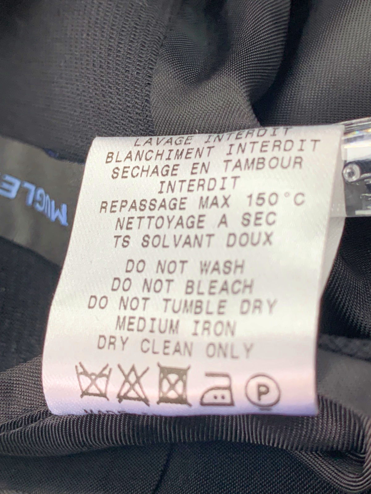 Mugler Black Wool Blazer UK 10