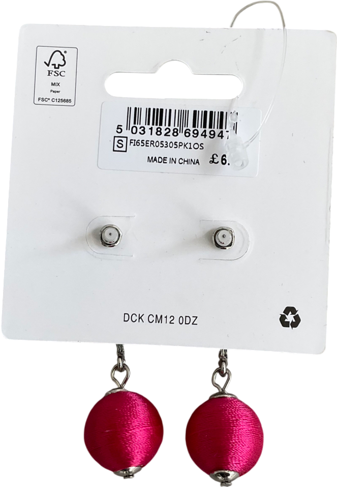Matalan Metallic Dimante Earrings With Ball