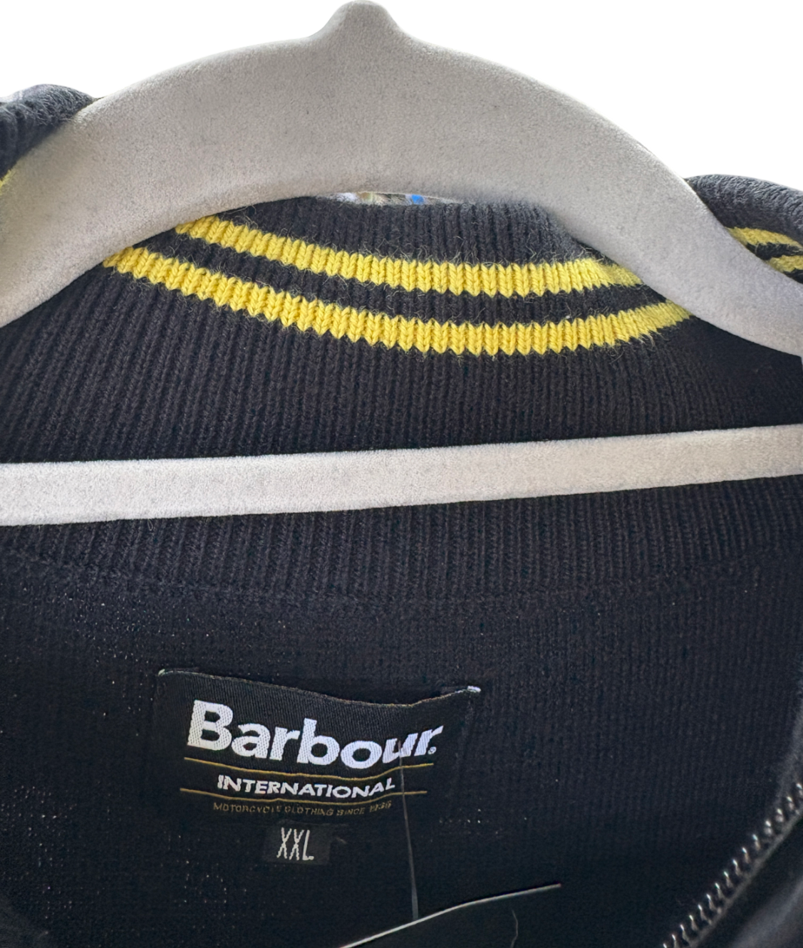 Barbour Black Cotton Half Zip Sweater UK XXL