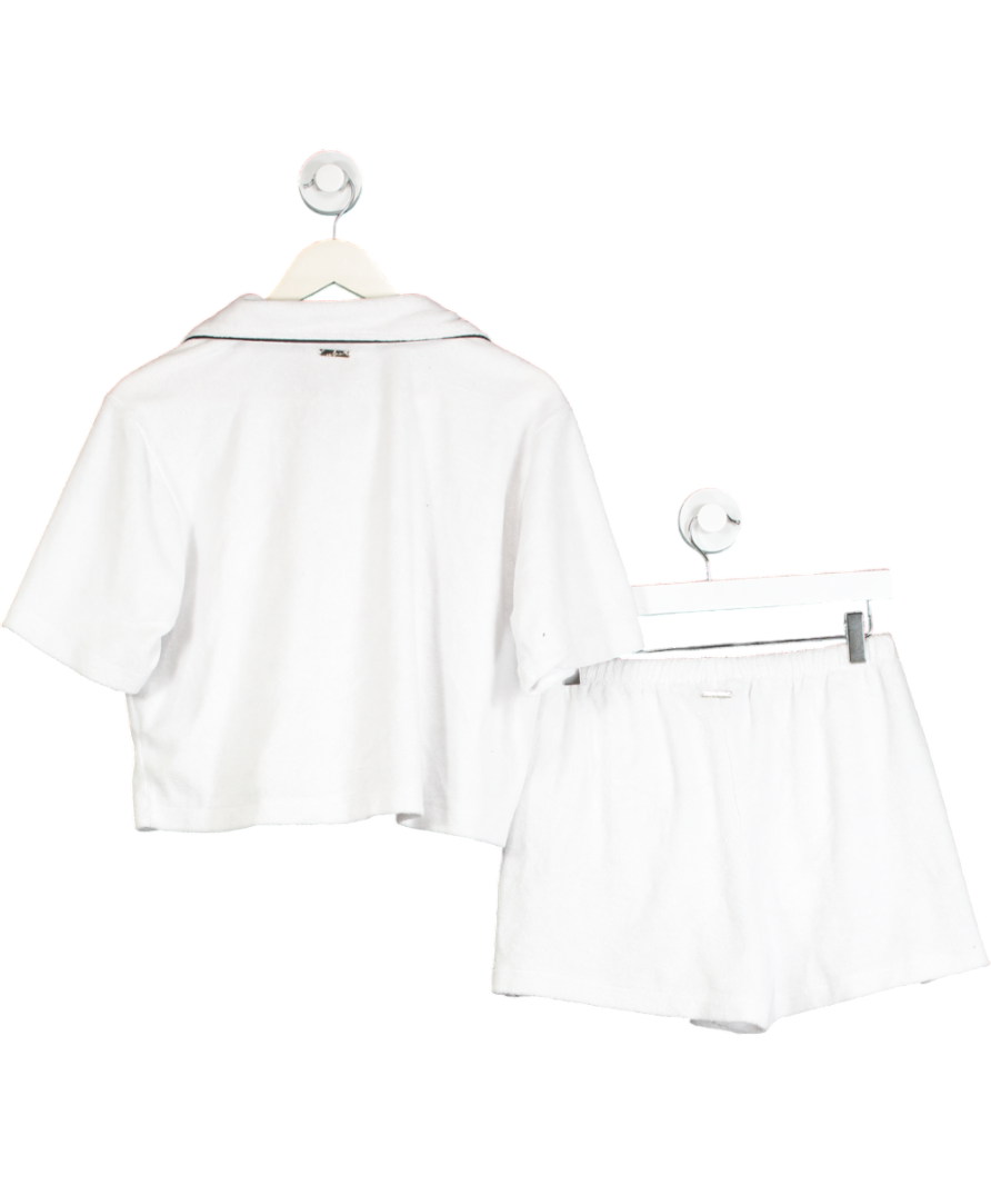 The Couture Club White 2-piece Heavyweight Towelled Resort Shorts And  Co-ord Shirt Set UK 6