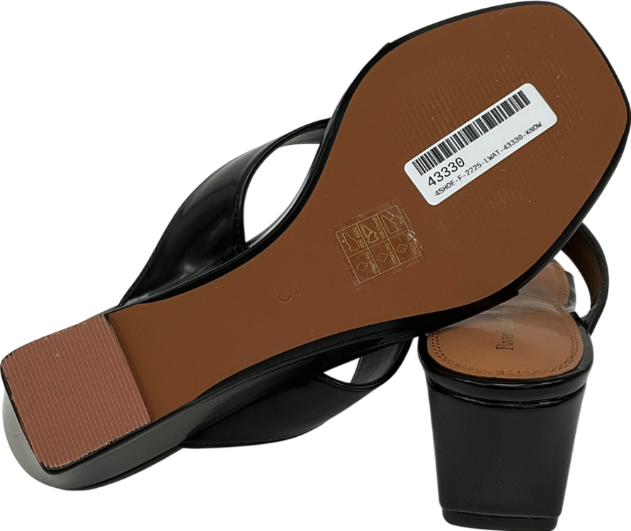 River Island Black Block Heel Mules UK 5 EU 38 👠