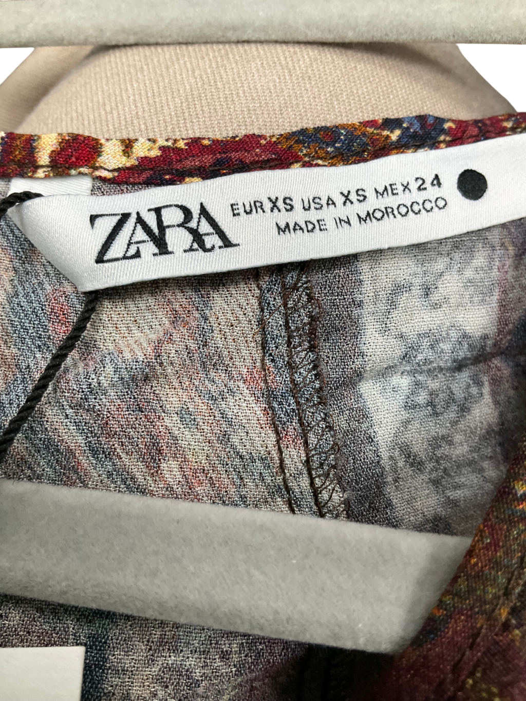 ZARA Brown Paisley Printed Wrap front Blouse UK XS