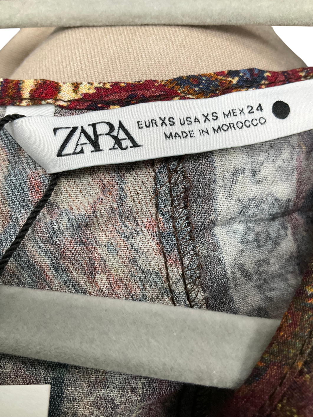 ZARA Brown Paisley Printed Wrap front Blouse UK XS