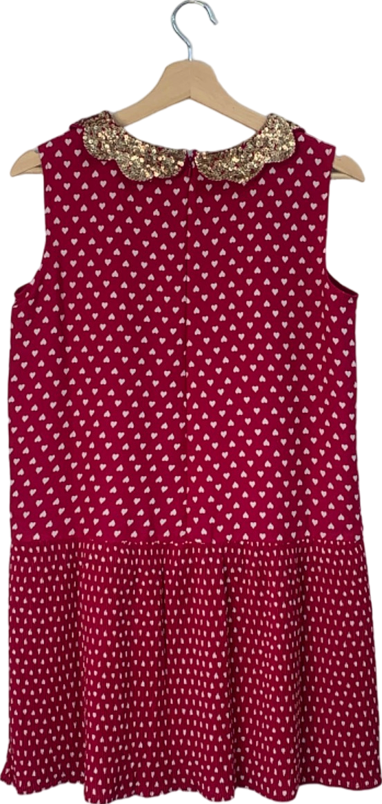 Boden Red Sequin Collar Dress 15-16 Years