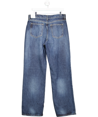 MANGO Blue High Waist Straight Jeans UK 14