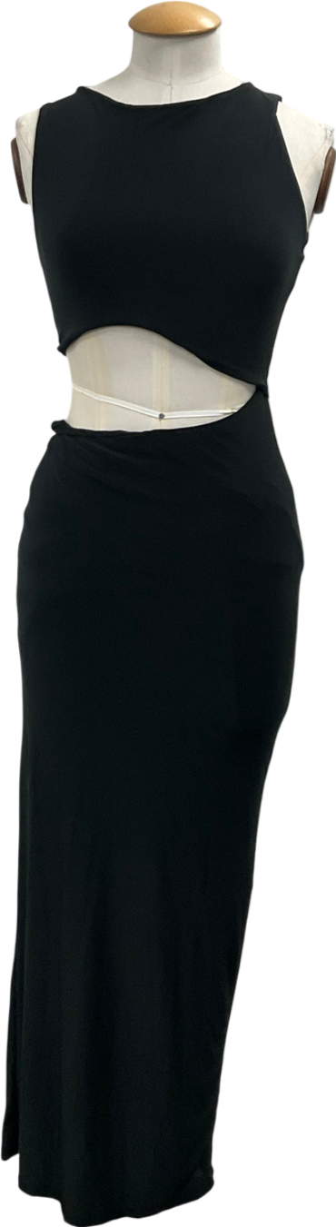 ASOS Slinky Cut Out Maxi Dress In Black UK 6