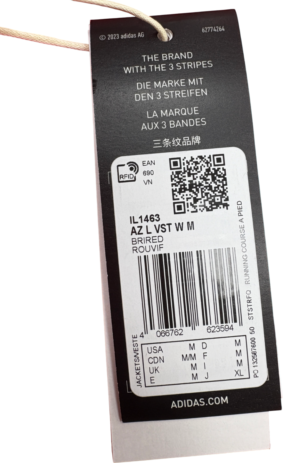 adidas Red Adizero Half Zip Running Vest UK M